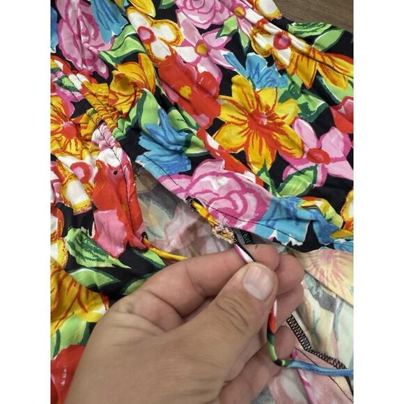 For Love And Lemons Satin Mallory Maxi Dress Cut-Out Multicolor Size Small - Picture 11 of 16